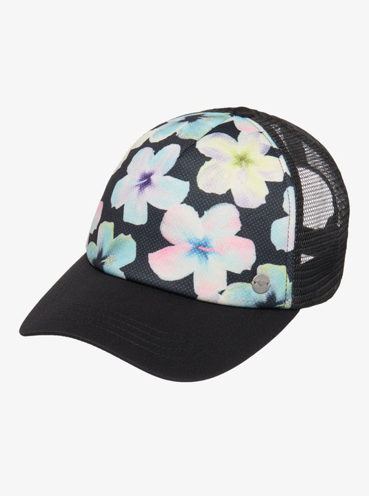 Roxy Women's Beautiful Morning Trucker Cap Anthracite Im Fleur Real ERJHA04434-KVJ7