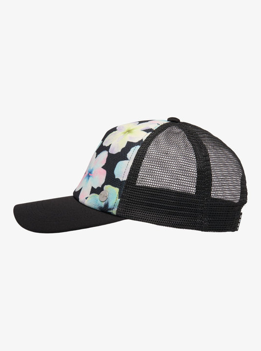 Roxy Women's Beautiful Morning Trucker Cap Anthracite Im Fleur Real ERJHA04434-KVJ7