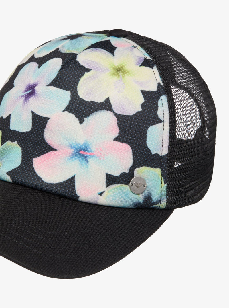 Load image into Gallery viewer, Roxy Women's Beautiful Morning Trucker Cap Anthracite Im Fleur Real ERJHA04434-KVJ7
