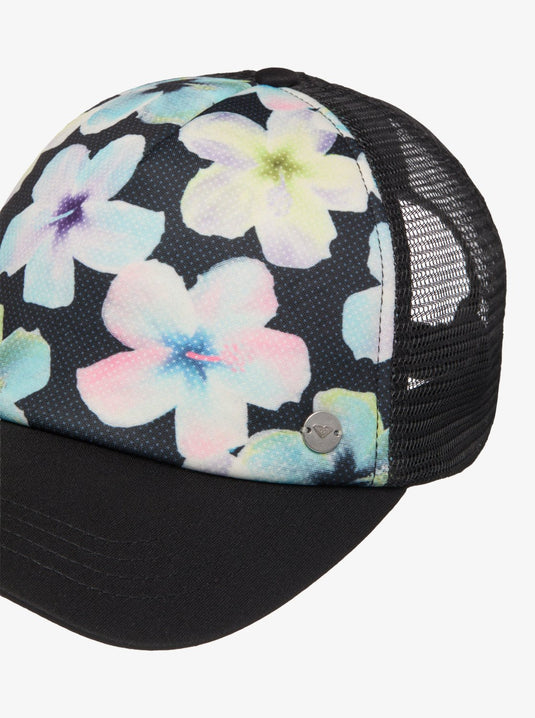 Roxy Women's Beautiful Morning Trucker Cap Anthracite Im Fleur Real ERJHA04434-KVJ7