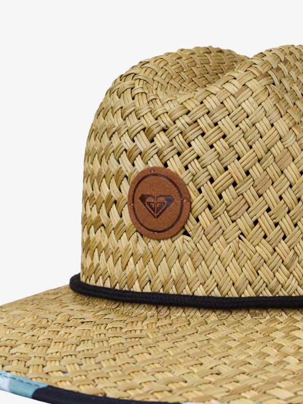 Load image into Gallery viewer, Roxy Women's Pina To My Colada Printed Sun Hat Anthracite Spring Charming ERJHA04465_KVJ5
