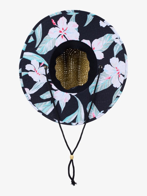 Load image into Gallery viewer, Roxy Women's Pina To My Colada Printed Sun Hat Anthracite Spring Charming ERJHA04465_KVJ5
