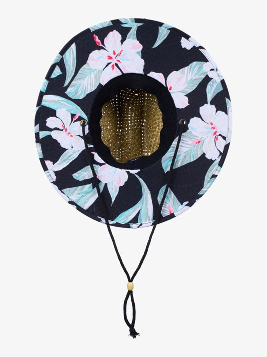 Roxy Women's Pina To My Colada Printed Sun Hat Anthracite Spring Charming ERJHA04465_KVJ5