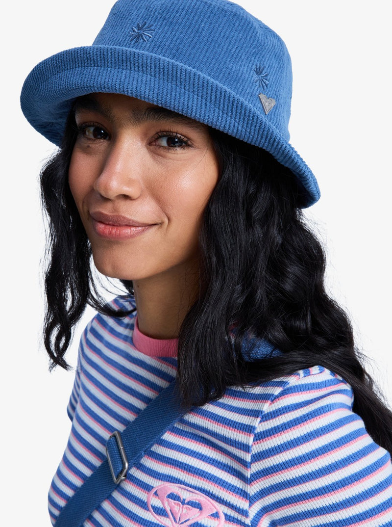 Load image into Gallery viewer, Roxy Women's Feeling Emby Corduroy Bucket Hat Dutch Blue ERJHA04469-BMT0
