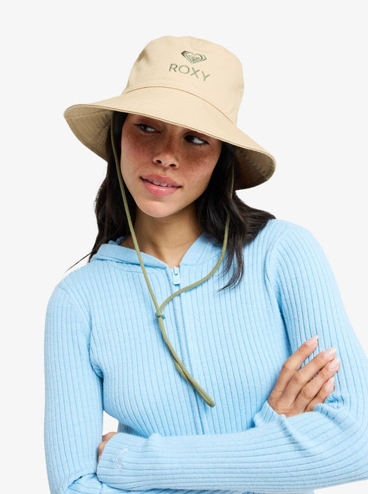 Roxy Women's Come To Brazil Bucket Hat Pebble ERJHA04485-TGJ0