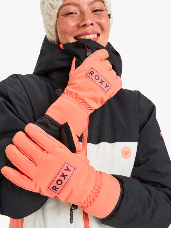 Load image into Gallery viewer, Roxy Women's Freshfield Snow Gloves Coral Chic ERJHN03261-NKN0
