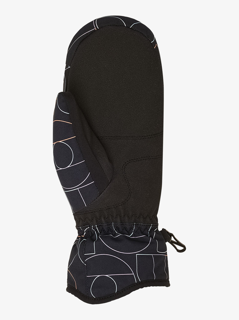 Load image into Gallery viewer, Roxy Women's Jetty Snow Mittens True Black Bobby Line ERJHN03266-KVJ3
