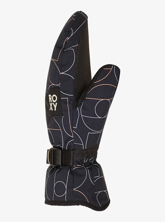 Roxy Women's Jetty Snow Mittens True Black Bobby Line ERJHN03266-KVJ3