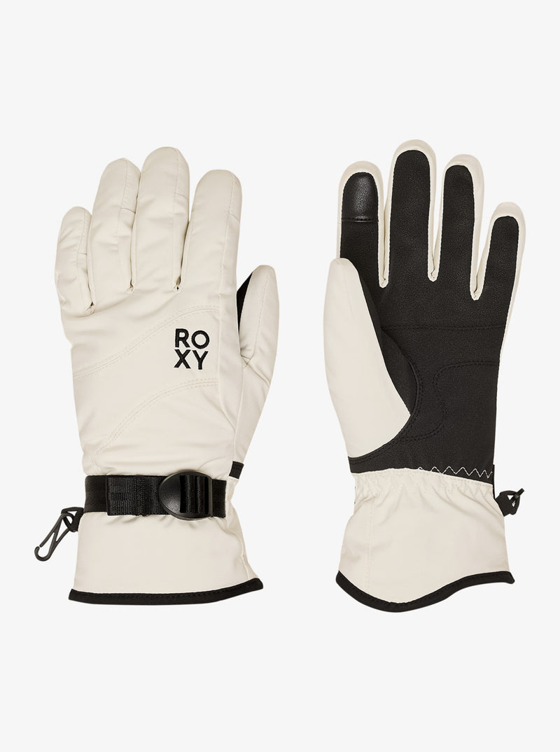 Load image into Gallery viewer, Roxy Women&#39;s Jetty Solid Snow Gloves Whisper White ERJHN03267-WCF0
