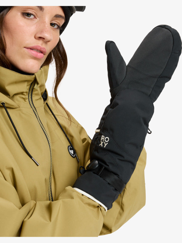 Load image into Gallery viewer, Roxy Women's Jetty Solid Mittens Snow Gloves True Black ERJHN03268-KVJ0
