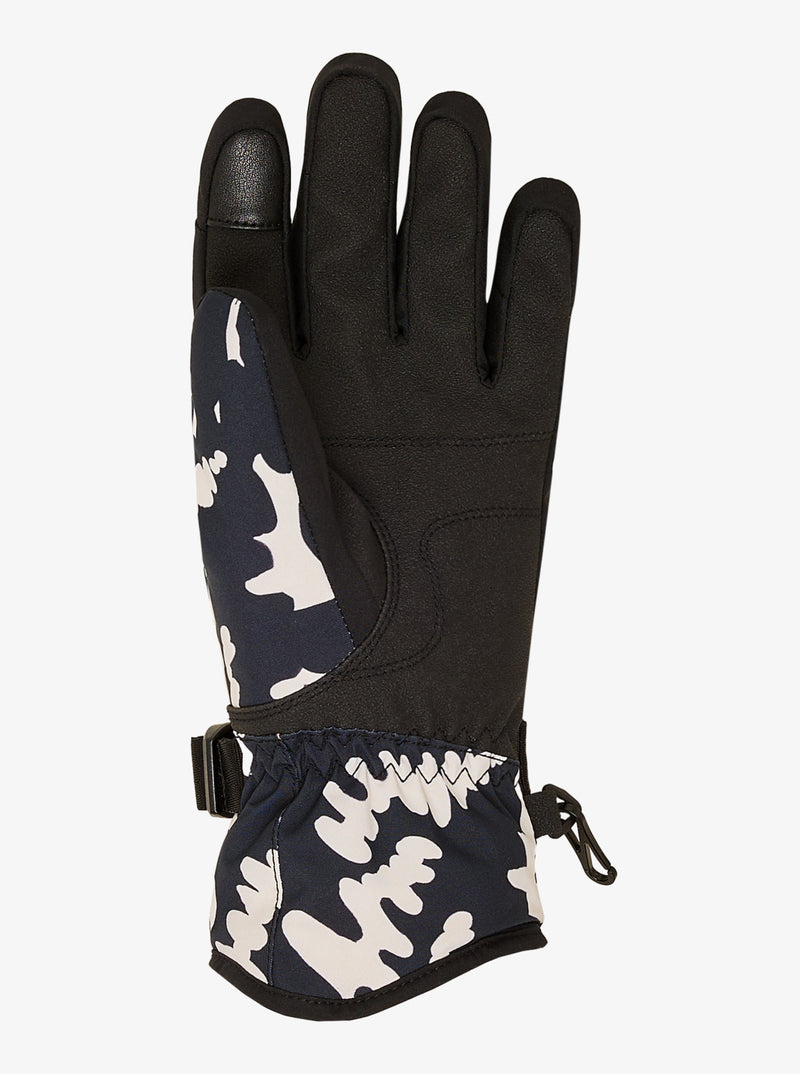 Load image into Gallery viewer, Roxy Women's Jetty Snow Gloves True Black Big Flower ERJHN03271-KVJ2
