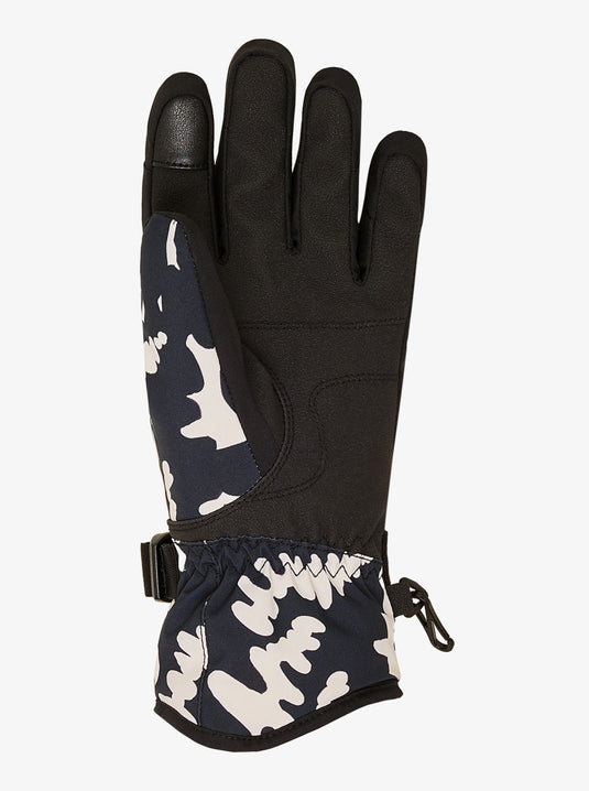Roxy Women's Jetty Snow Gloves True Black Big Flower ERJHN03271-KVJ2