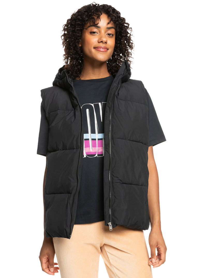 Load image into Gallery viewer, Roxy Bright Side Longline Hooded Puffer Jacket Anthracite ERJJK03566-KVJ0
