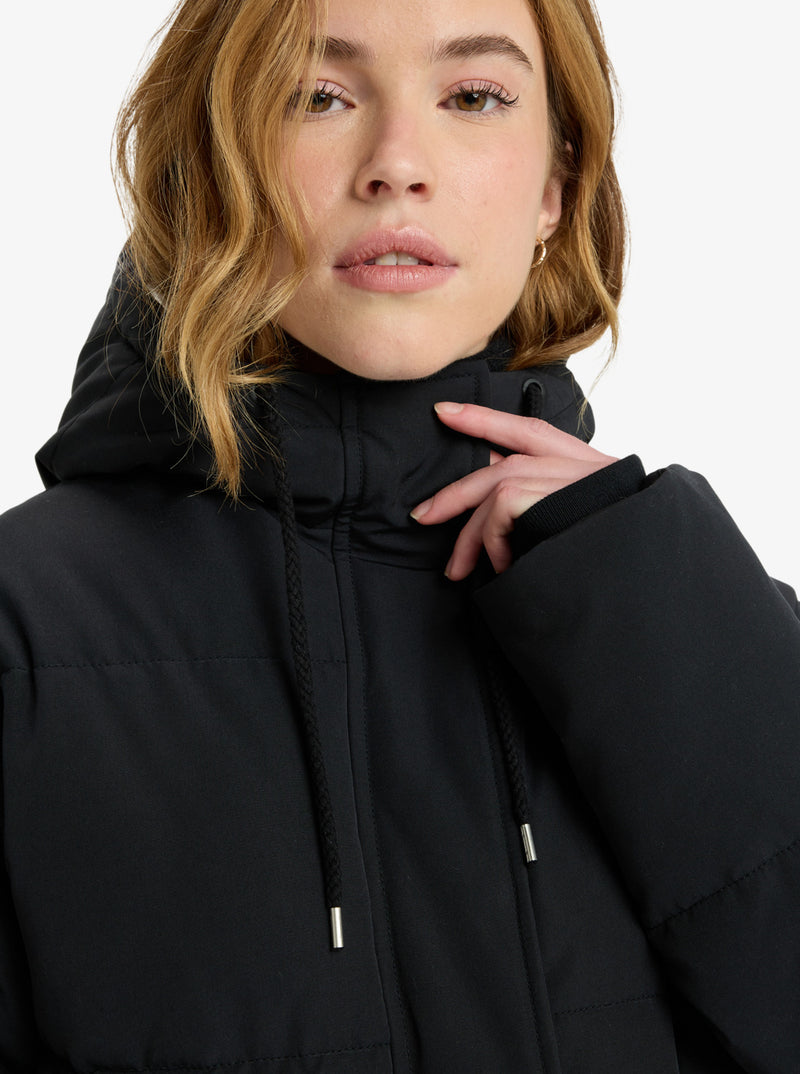 Load image into Gallery viewer, Roxy Women&#39;s Seaside Memories Hooded Coat Jacket Black ERJJK03666-KVJ0

