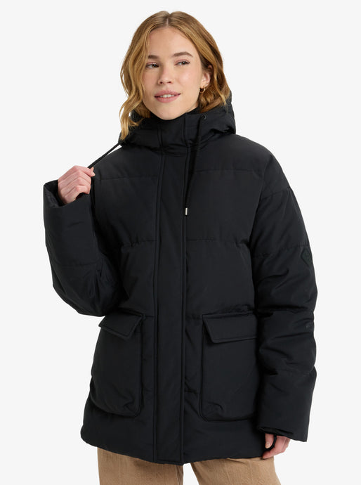 Roxy Women's Seaside Memories Hooded Coat Jacket Black ERJJK03666-KVJ0