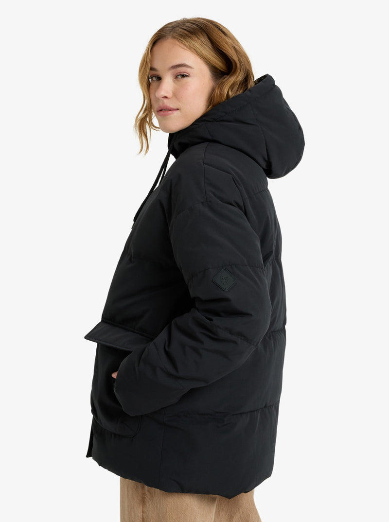 Load image into Gallery viewer, Roxy Women&#39;s Seaside Memories Hooded Coat Jacket Black ERJJK03666-KVJ0
