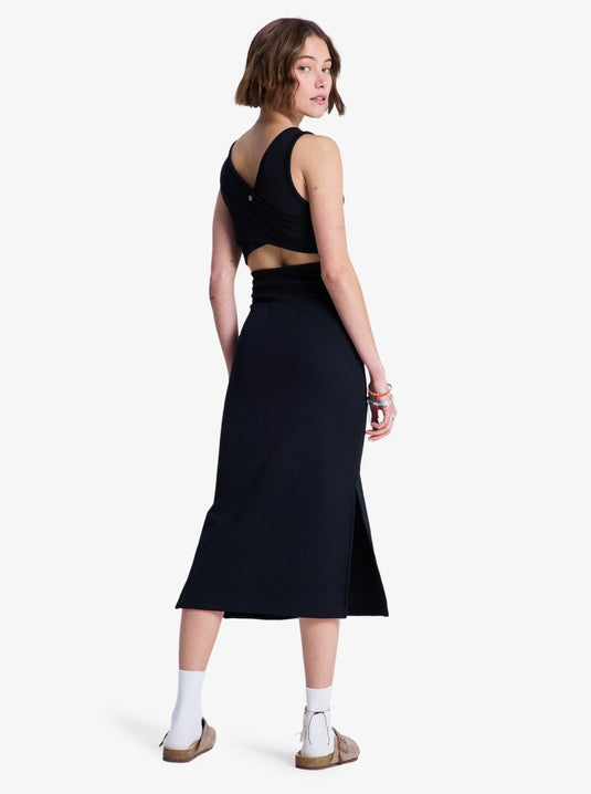 Roxy Women's Good Keepsake Midi Dress Anthracite ERJKD03442-KVJ0