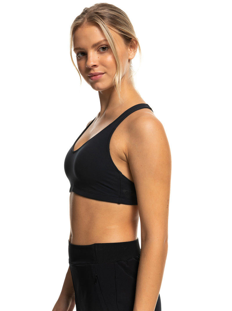 Load image into Gallery viewer, Roxy Women&#39;s Heart Into It Sports Bra Anthracite ERJKT03982_KVJ0
