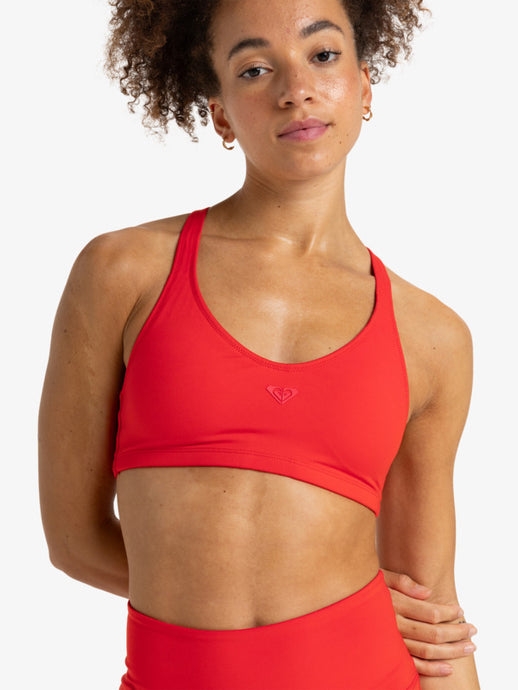 Roxy Women's Heart Into It Sports Bra Poppy Red ERJKT03982_RNN0
