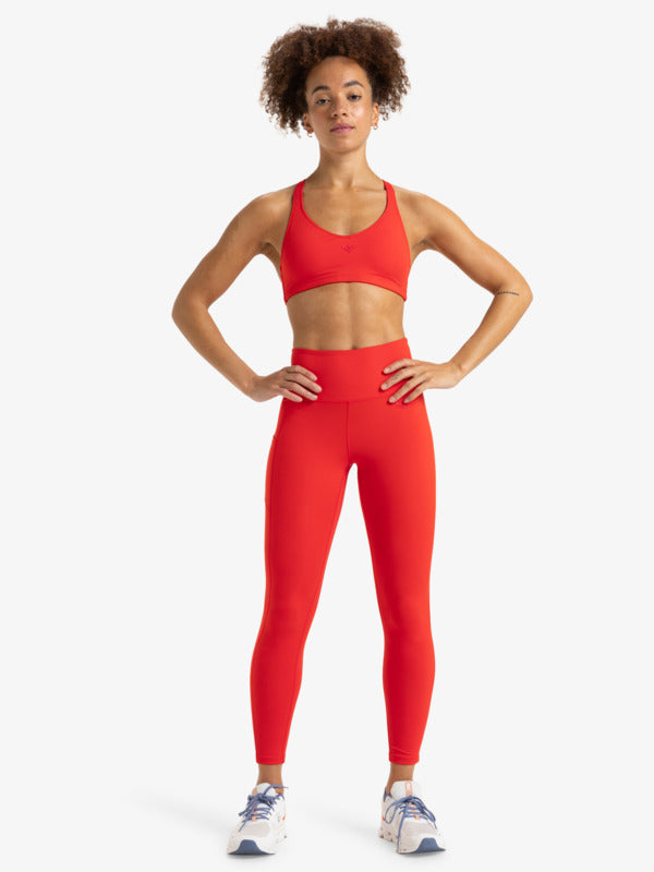 Load image into Gallery viewer, Roxy Women&#39;s Heart Into It Sports Bra Poppy Red ERJKT03982_RNN0
