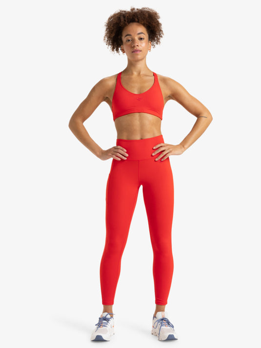 Roxy Women's Heart Into It Sports Bra Poppy Red ERJKT03982_RNN0
