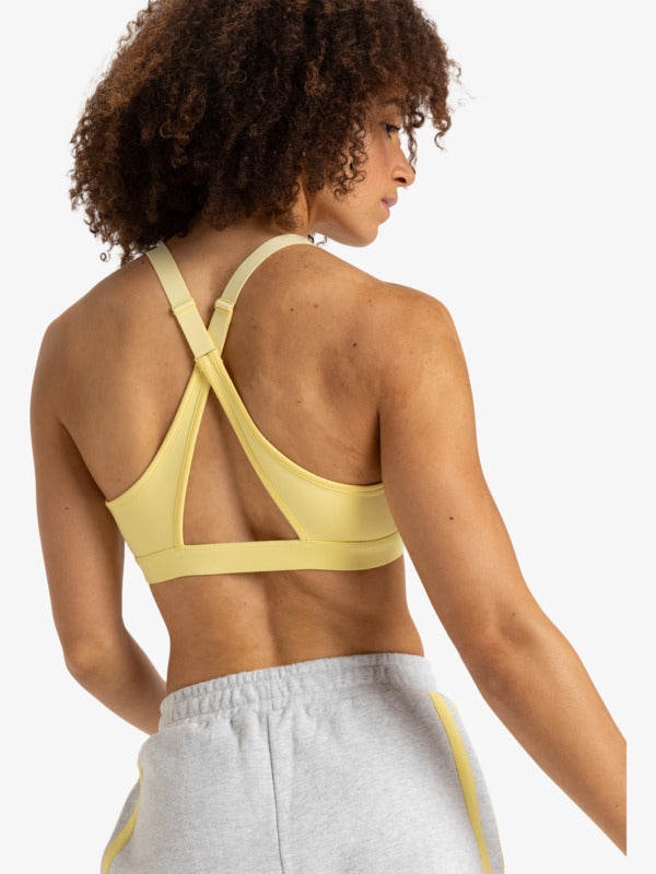 Load image into Gallery viewer, Roxy Women&#39;s Everyday Flow Medium Impact Sport Bra Lemon Maringue ERJKT04192_YZL0
