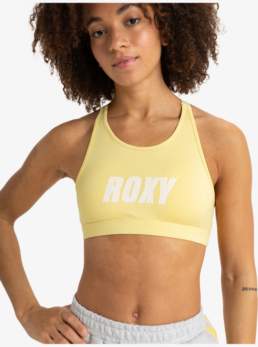 Roxy Women's Everyday Flow Medium Impact Sport Bra Lemon Maringue ERJKT04192_YZL0