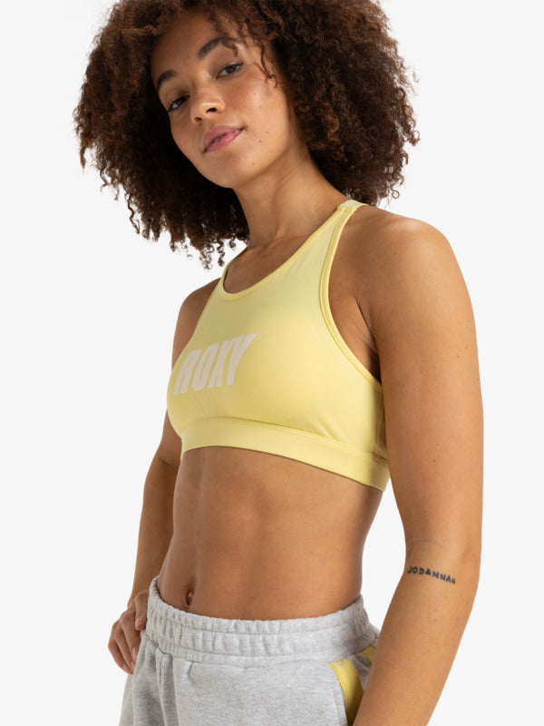 Load image into Gallery viewer, Roxy Women&#39;s Everyday Flow Medium Impact Sport Bra Lemon Maringue ERJKT04192_YZL0
