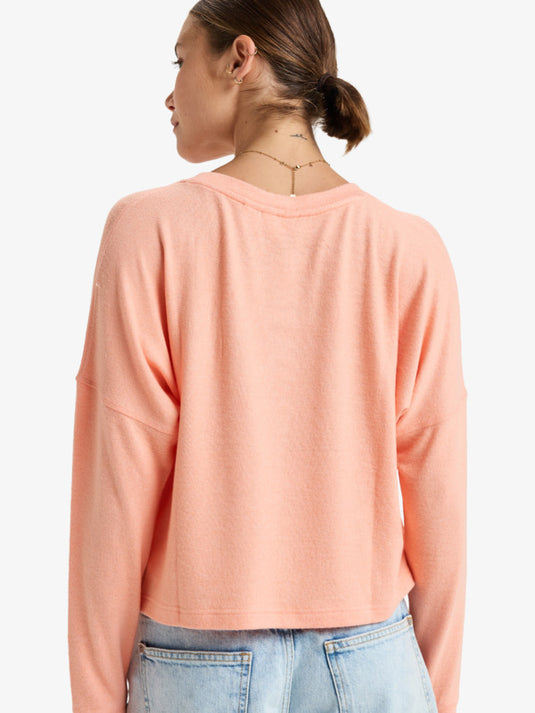Roxy Women's Sunday Cozy Long Sleeve T-Shirt Salmon ERJKT04259-MFG0
