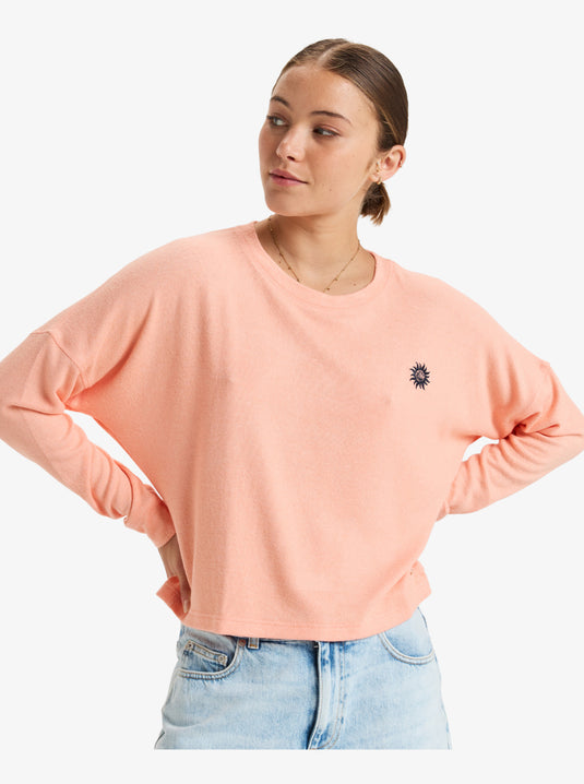 Roxy Women's Sunday Cozy Long Sleeve T-Shirt Salmon ERJKT04259-MFG0