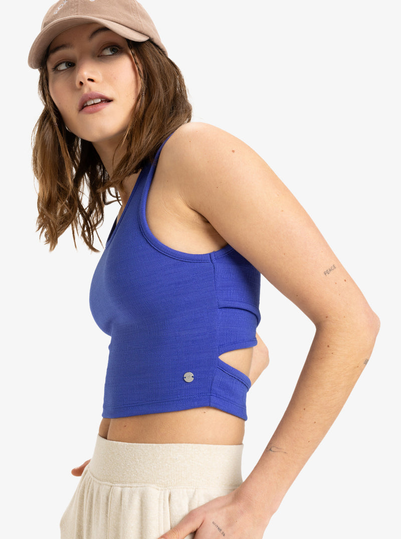 Load image into Gallery viewer, Roxy Women&#39;s Good Keepsake Crop Top Dazzling Blue ERJKT04279_PPM0
