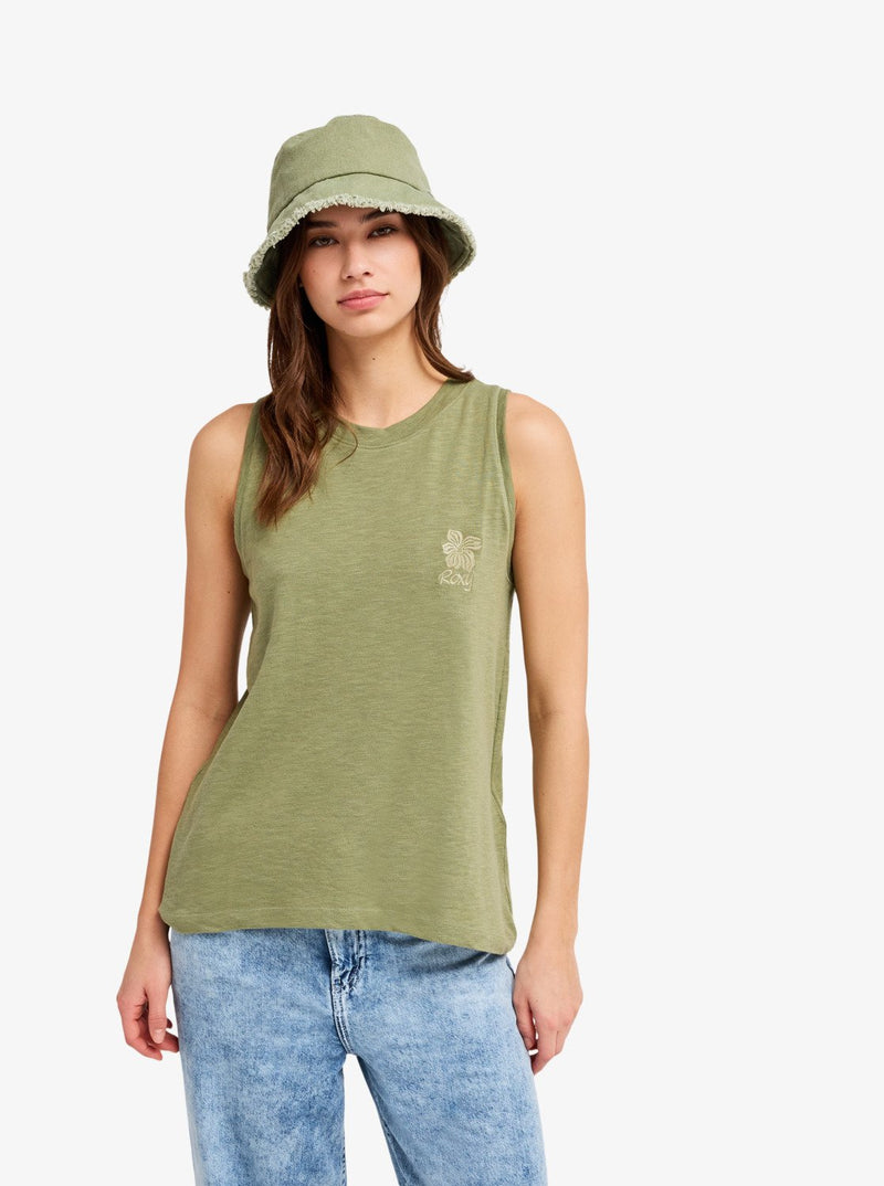 Load image into Gallery viewer, Roxy Women's Better Days Vest Top Oil Green ERJKT04385-GLD0
