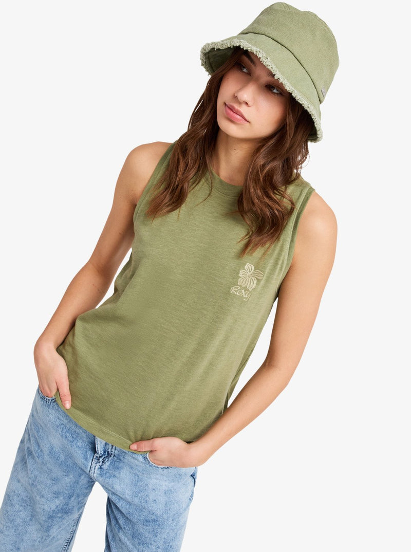 Load image into Gallery viewer, Roxy Women's Better Days Vest Top Oil Green ERJKT04385-GLD0
