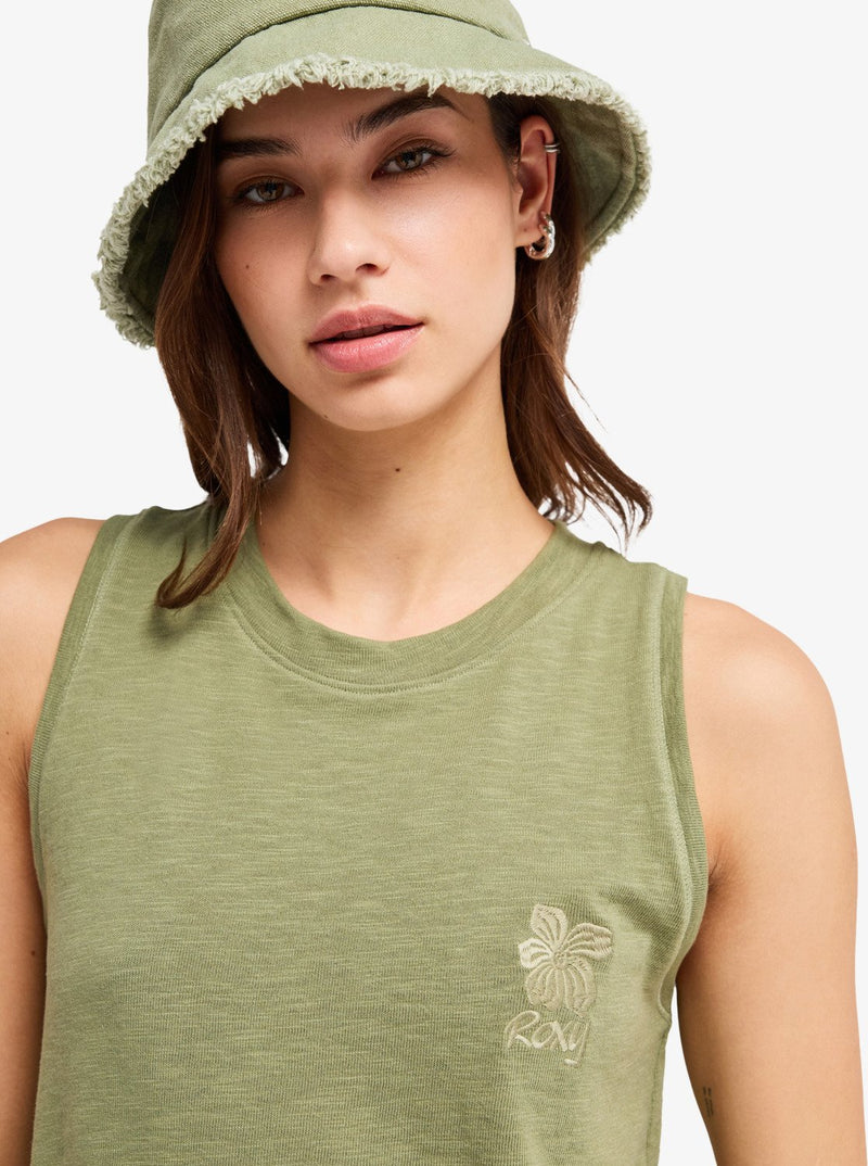 Load image into Gallery viewer, Roxy Women's Better Days Vest Top Oil Green ERJKT04385-GLD0
