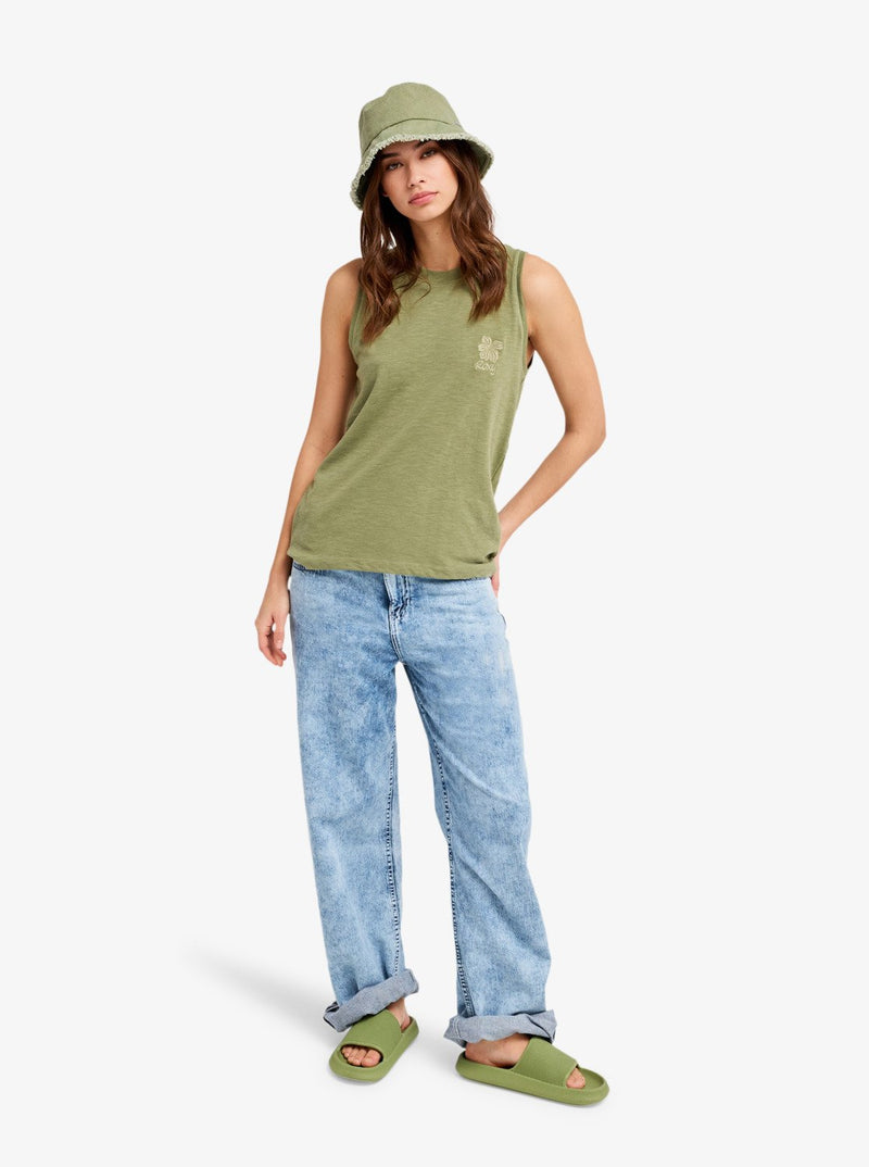Load image into Gallery viewer, Roxy Women's Better Days Vest Top Oil Green ERJKT04385-GLD0
