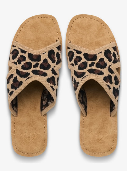 Roxy Women's Andreya Leo Slider Sandals Leopard Print ERJL200047-LEP