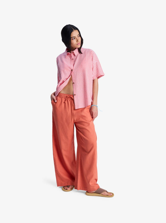 Roxy Women's Lekeitio Break Mid Lightweight Trousers Apricot Brandy ERJNP03545-MLN0