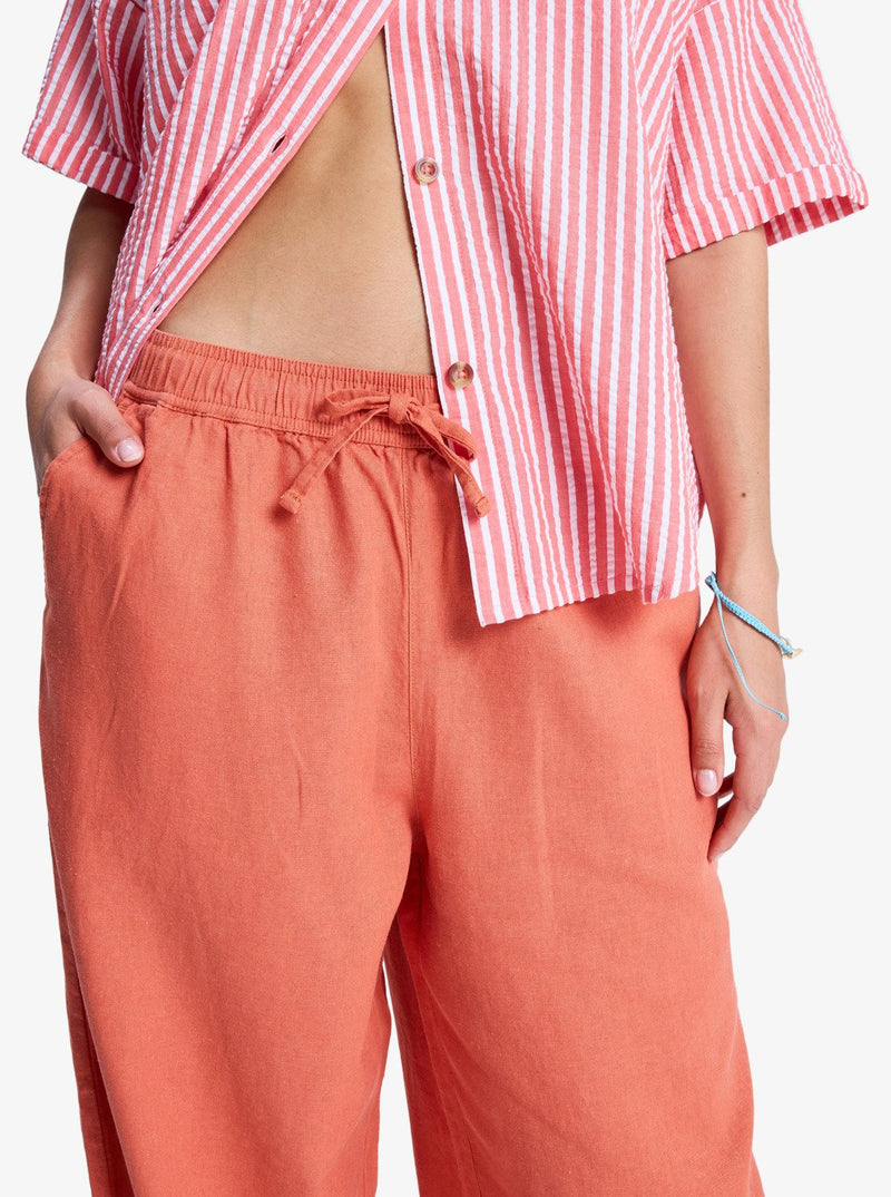 Load image into Gallery viewer, Roxy Women's Lekeitio Break Mid Lightweight Trousers Apricot Brandy ERJNP03545-MLN0
