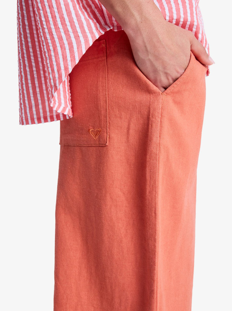 Load image into Gallery viewer, Roxy Women's Lekeitio Break Mid Lightweight Trousers Apricot Brandy ERJNP03545-MLN0
