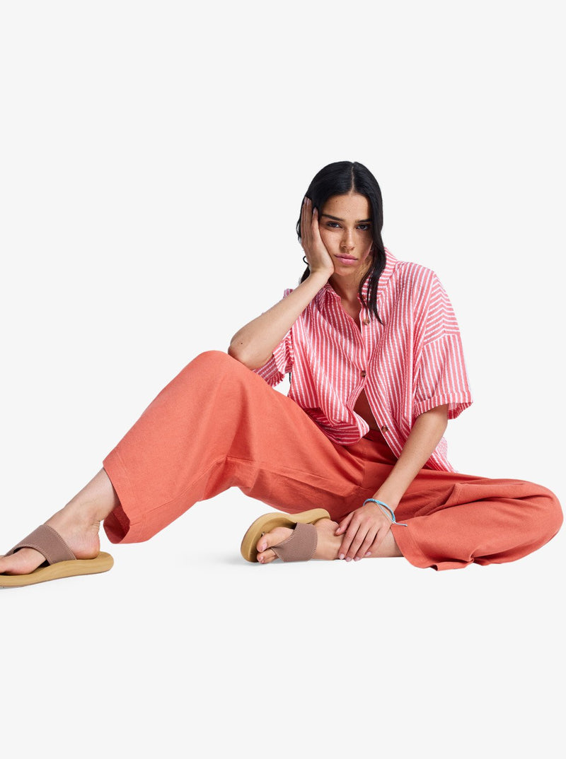 Load image into Gallery viewer, Roxy Women's Lekeitio Break Mid Lightweight Trousers Apricot Brandy ERJNP03545-MLN0
