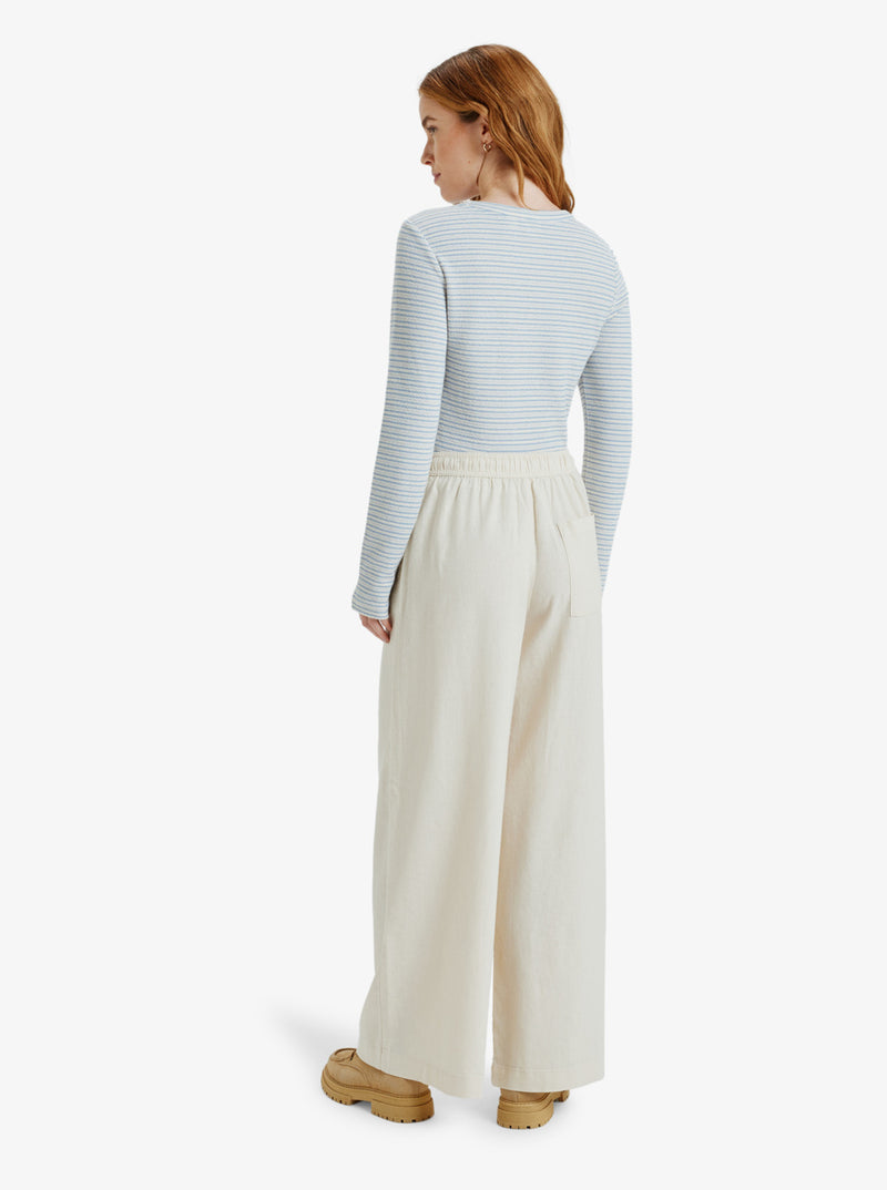 Load image into Gallery viewer, Roxy Women's Lekeitio Break Mid Easy Wear Lightweight Trousers Parchment ERJNP03545-TEC0
