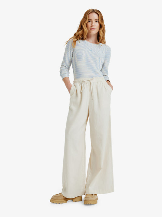 Roxy Women's Lekeitio Break Mid Easy Wear Lightweight Trousers Parchment ERJNP03545-TEC0