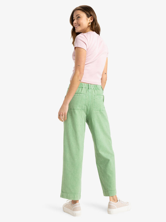 Roxy Women's Break My Soul Elastic Waist Pants Basil ERJNP03621-GHZ0