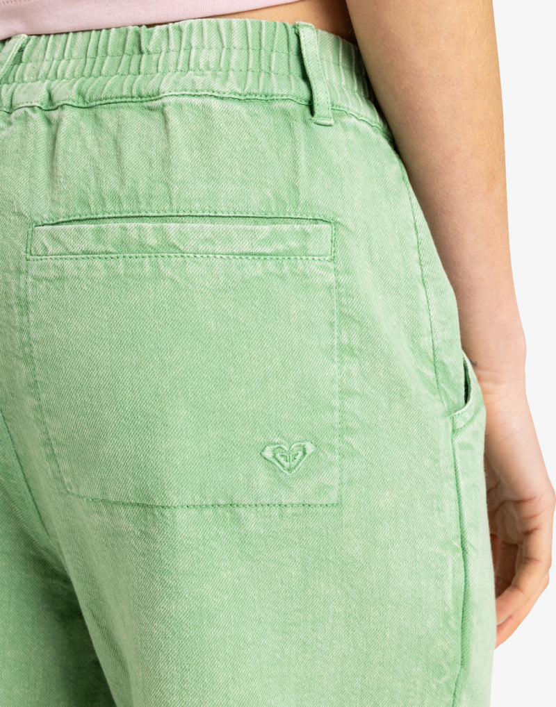 Load image into Gallery viewer, Roxy Women&#39;s Break My Soul Elastic Waist Pants Basil ERJNP03621-GHZ0
