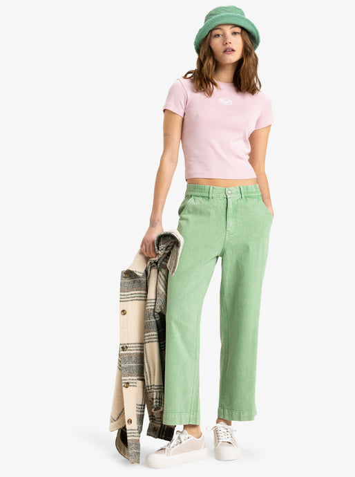 Roxy Women's Break My Soul Elastic Waist Pants Basil ERJNP03621-GHZ0