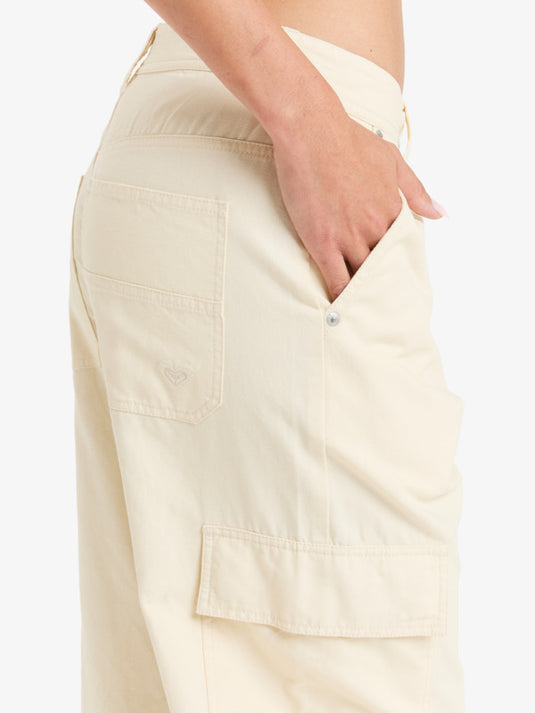 Roxy Women's Left Again Cargo Pants Parchment ERJNP03625-TEC0