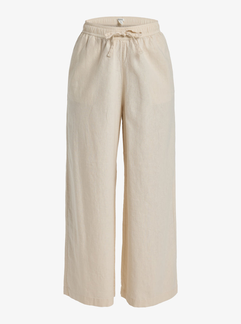 Load image into Gallery viewer, Roxy Women&#39;s Lekeitio Break Elastic Waist Pants Parchment ERJNP03636_TEC0
