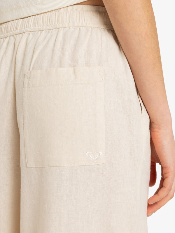 Load image into Gallery viewer, Roxy Women&#39;s Lekeitio Break Elastic Waist Pants Parchment ERJNP03636_TEC0
