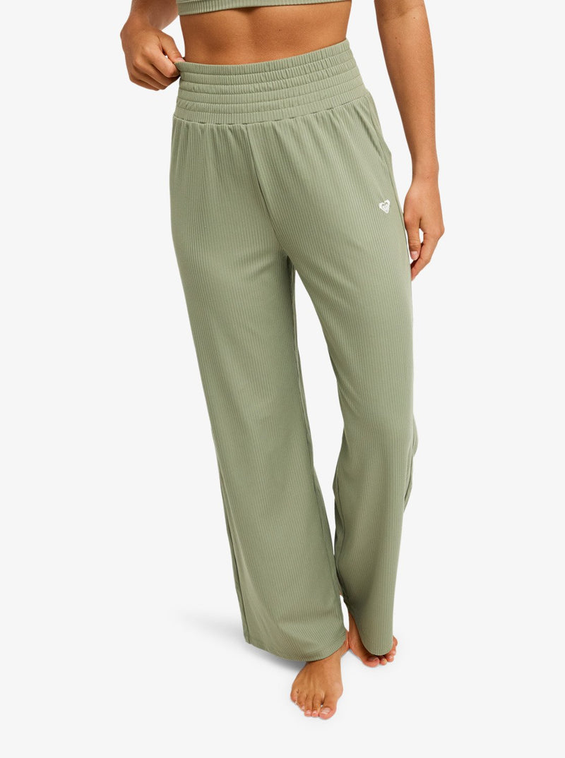 Load image into Gallery viewer, Roxy Women's Rise &amp; Vibe Workout Pants Oil Green ERJNP03692-GLD0
