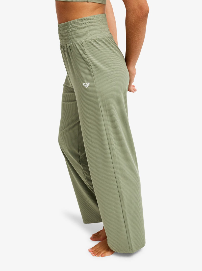 Load image into Gallery viewer, Roxy Women's Rise &amp; Vibe Workout Pants Oil Green ERJNP03692-GLD0
